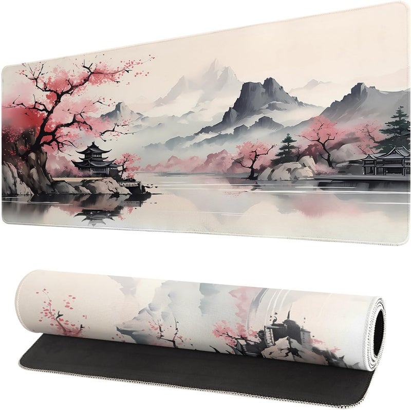 Brecoy Gaming Mouse Pad Desk Pad,Extended Big Mouse Pad,31.5x11.8 Inch Long Computer Keyboard Mouse Mat Mousepad with 3mm Non-Slip Base and Stitched Edge for Gaming and Office - Image 1